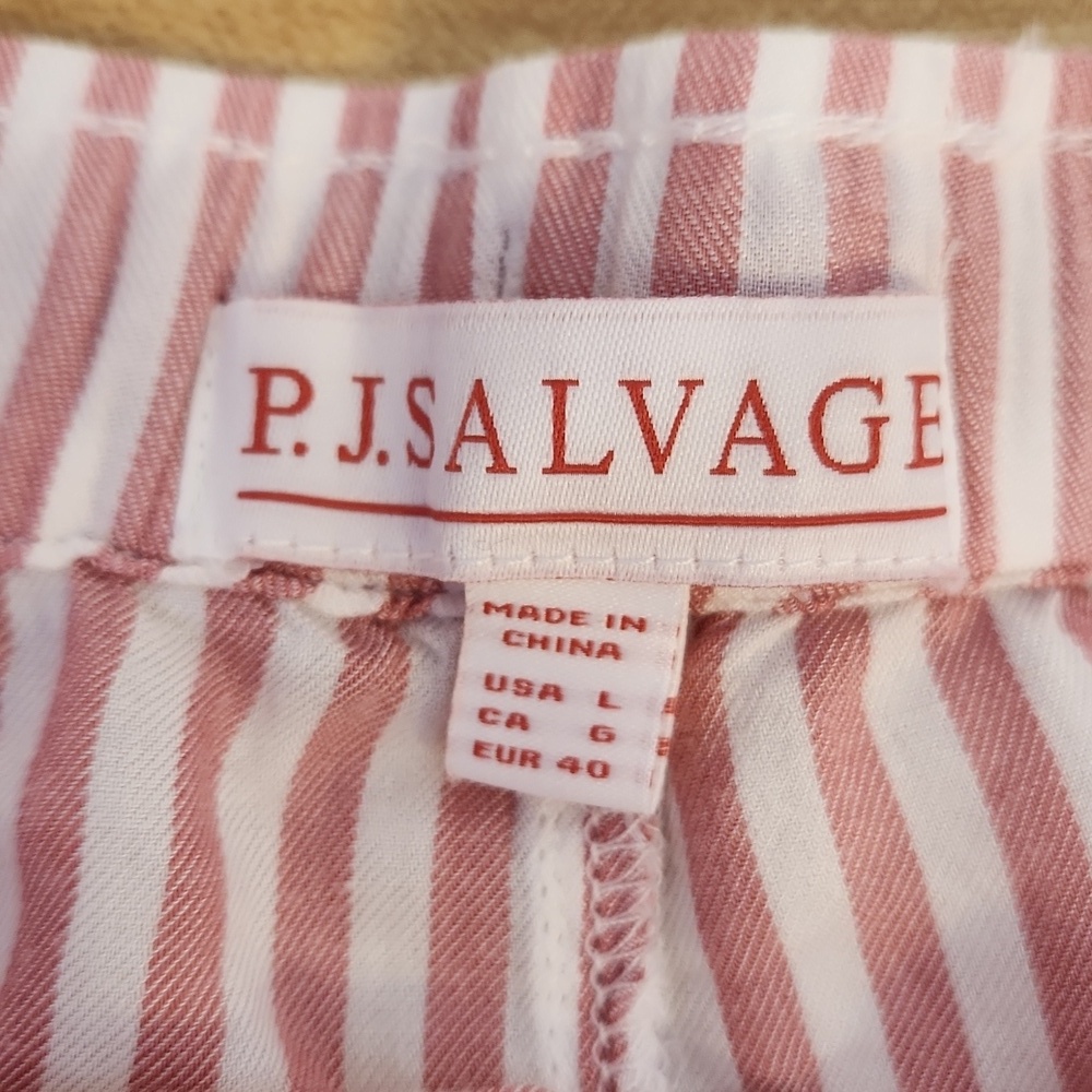 P.J.SALVAGE Pajama Shorts Red/White Stripe, size L - Picture 3 of 7